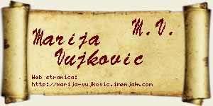 Marija Vujković vizit kartica